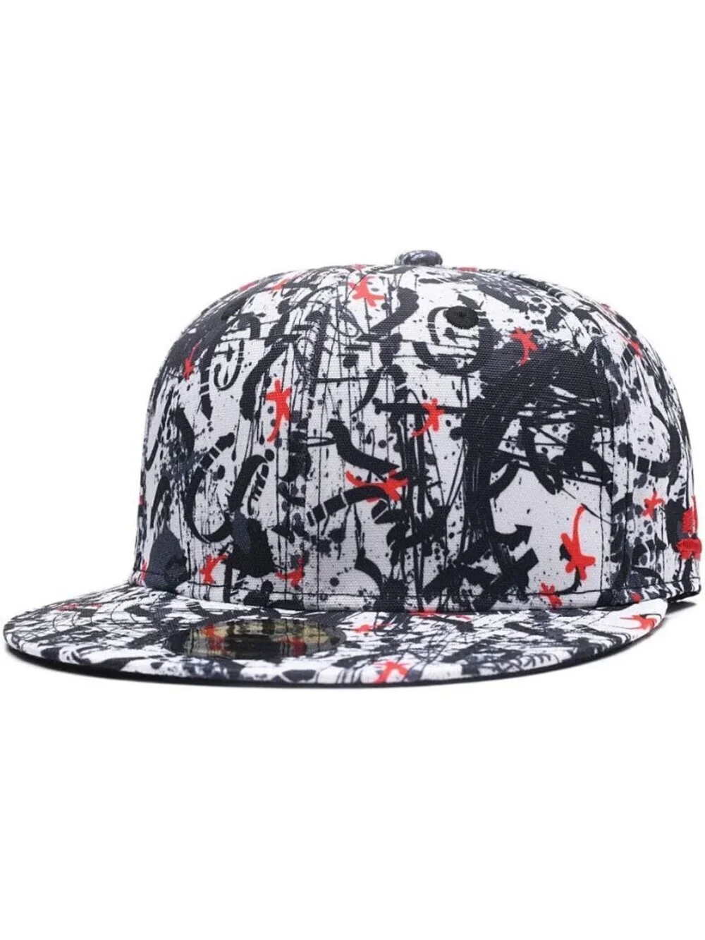 Unisex Black White Snapback Hat Hip Hop Style Colorful Adjustable Baseball Cap